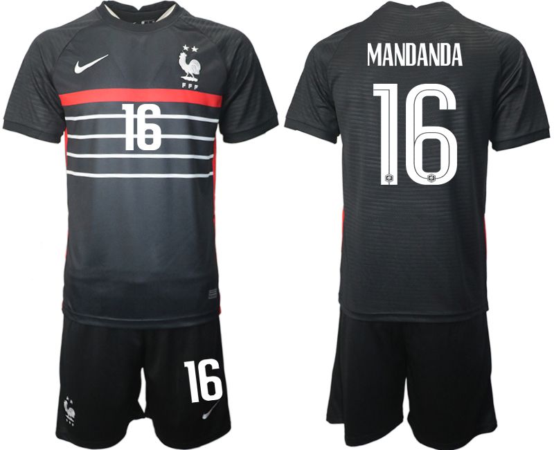 Men 2022 World Cup National Team France home black 16 Soccer Jersey